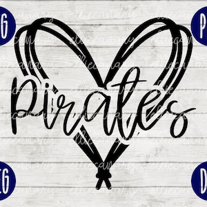 Team Spirit SVG Pirates Pride Game Sport svg png jpeg dxf / Commercial Use / Vinyl Cut File Mom Dad Fall School Football Baseball Softball
