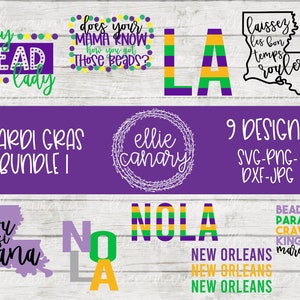Mardi Gras Bundle 1 Louisiane Laissez Les Bon Temps Rouler svg png jpeg dxf//Silhouette Cricut/usage commercial/fichier coupe vinyle NOLA