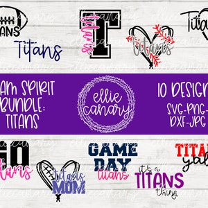 Titans Sport Bundle Team Spirit SVG Game png jpeg dxf Commercial Use Vinyl Cut File Mom Dad Fall School Pride Football Baseball Softball