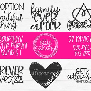 Adoptie & pleegzorg bundel 1//27 ontwerpen SVG PNG JPEG DXF/commercieel cut-bestand/leuke vakantie SVG