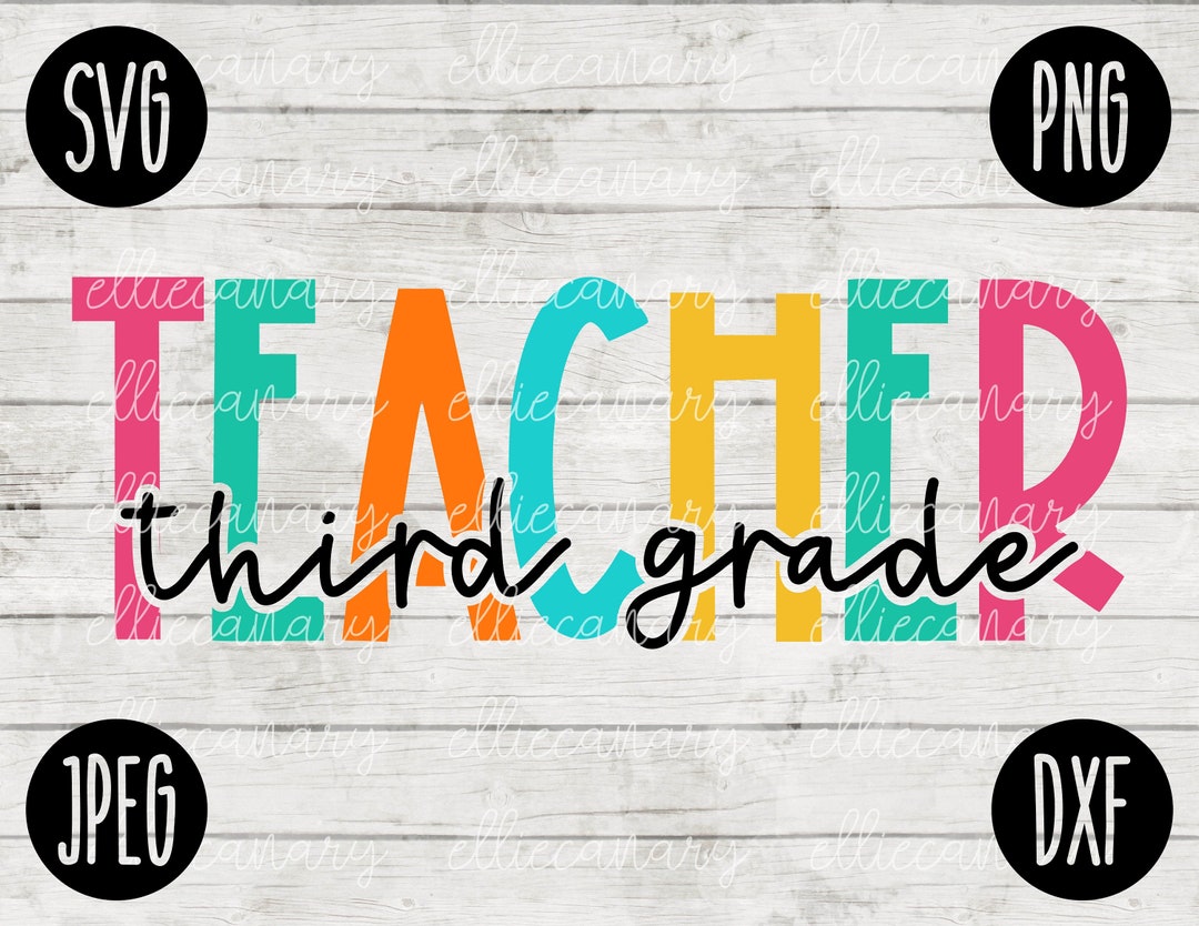 Back to School Third Grade Teacher Squad Svg Png Jpeg Dxf // Cut File ...