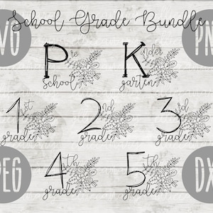 Back to School SVG Bundle: Kindergarten to Third Grade (Digital Download)