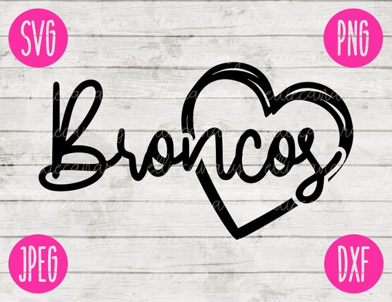 Broncos Heart SVG, Team Spirit Cut File (Commercial Use)