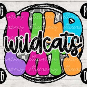 Go Wildcats Mascot SVG School Spirit Teacher Team svg png jpeg dxf Vinilo Corte Archivo Mamá Papá Otoño Escuela Fútbol Béisbol Retro Leopard Circle