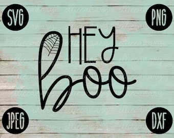 Halloween Hey Boo SVG: Hexenbesen, Herbst Cut File (Digitaler Download)