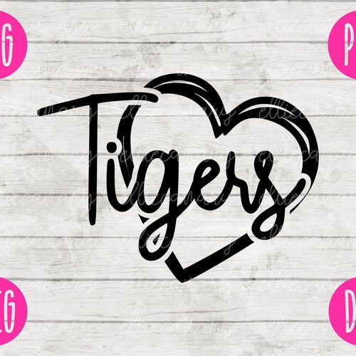 Team Spirit SVG Tigers Heart Sport Png Jpeg Dxf / Commercial - Etsy