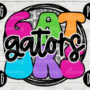 Go Gators Mascot SVG School Spirit Teacher Team svg png jpeg dxf Vinilo Corte Archivo Mamá Papá Otoño Escuela Fútbol Béisbol Retro Leopard Circle