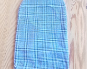 Ostomy cover stoma bag cover plain cotton fabric fine blue check closing down Sale