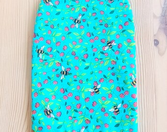 Ostomy cover stoma bag cover plain cotton fabric bee strawberry print closing down Sale