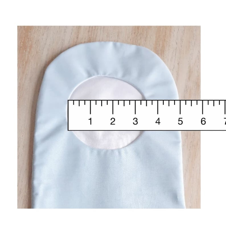 Ostomy cover stoma bag cover plain cotton fabric plain Grey/Gray closing down Sale image 7