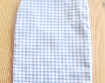 Ostomy cover stoma bag cover plain cotton fabric small blue check closing down Sale