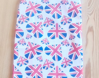 Ostomy cover stoma bag cover plain cotton fabric british flag print closing down Sale