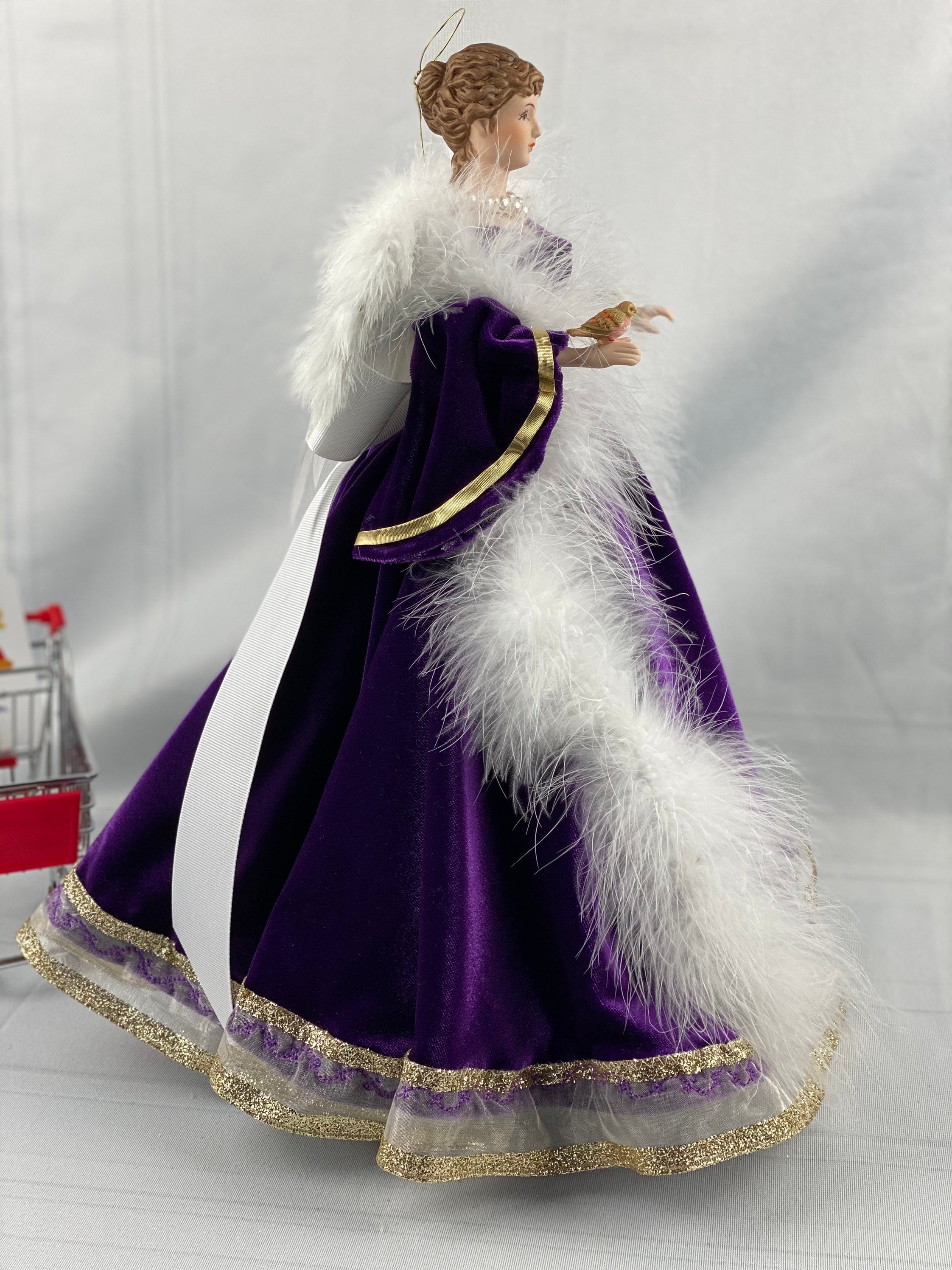 Tree Topper Angel Artisan made Purple Angel a Christmas Tree Etsy