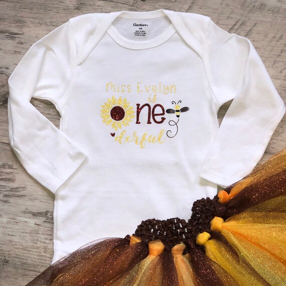 sunflower first birthday outfit