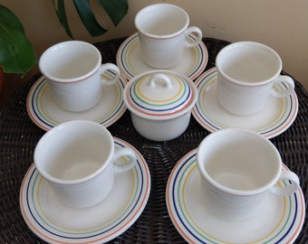 Italian rainbow Mid Century 11 piece tea set