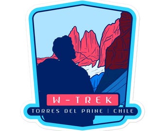 W-Trek stickers – Torres del Paine, Chile hiking
