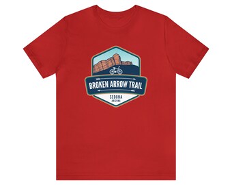 Broken Arrow Trail - Sedona, Arizona Unisex Jersey Kurzarm T-shirt - Geschenk voor Wanderer