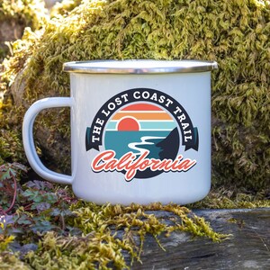 The Lost Coast Trail Enamel Camping Mug - Californië, VS wandelcadeau