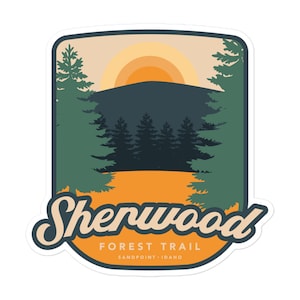 Sherwood Forest Trail - Sandpoint, Idaho Pegatinas sin burbujas
