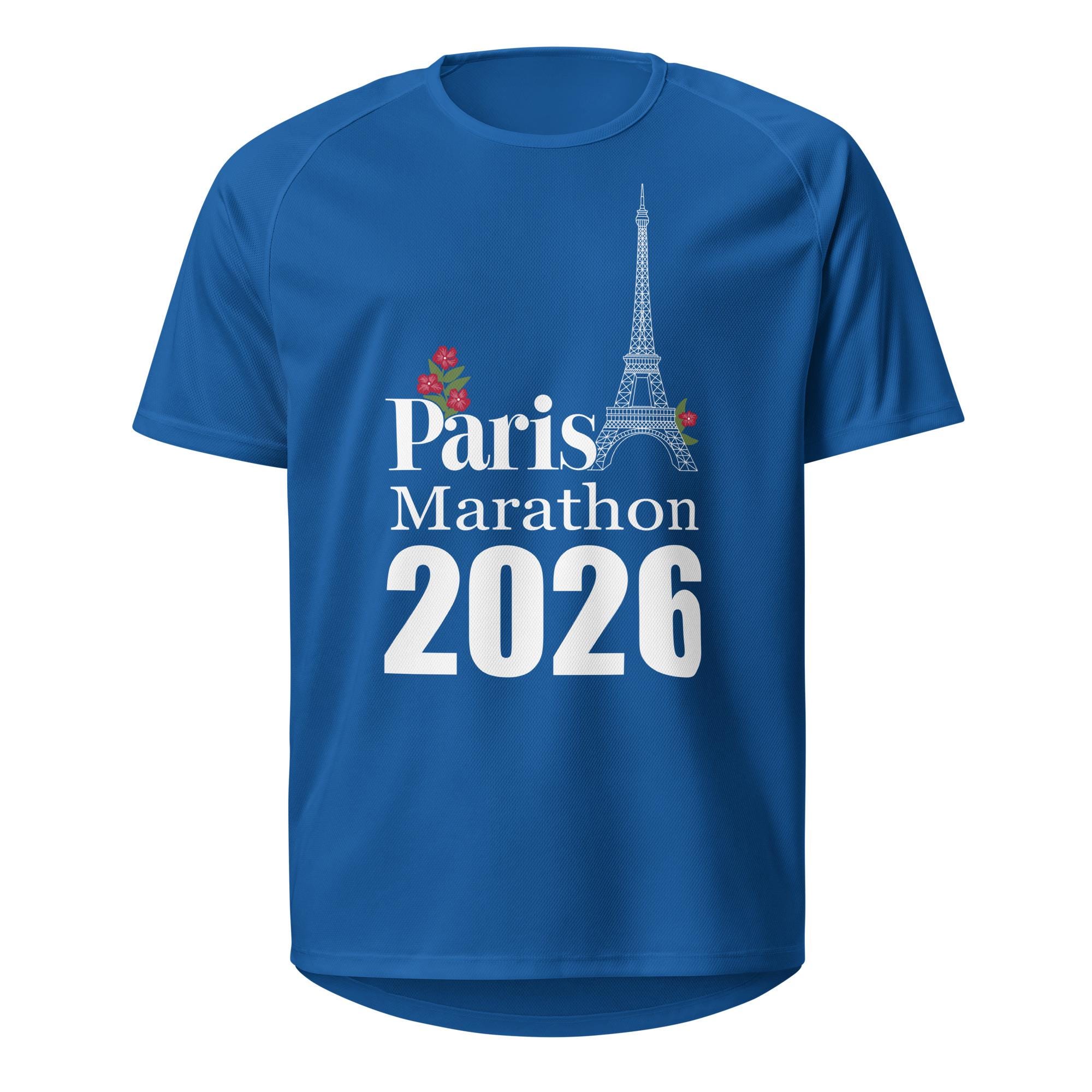 パリマラソン 2026 ユニセックス スポーツ T シャツ - 背中に名前を