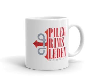 Pilegrimsleden - Noruega Taza blanca brillante