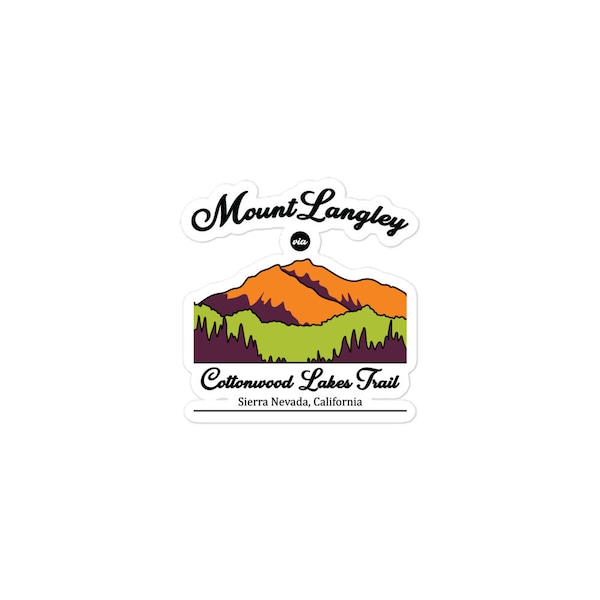 Mount Langley via Cottonwood Lakes Trail - Sierra Nevada, California Bubble-free stickers