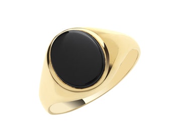 9ct Gold Onyx Ring Etsy