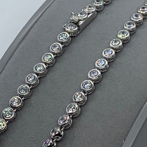 Sterling Silver Hallmarked Cubic Zirconia Tennis Style Chains 7.5 - 26 Inch (1099)