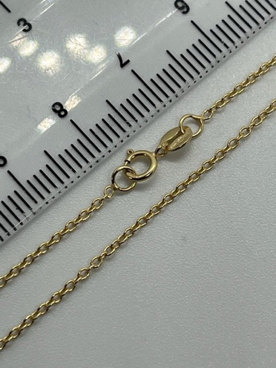9ct Yellow Gold 1mm Trace Rolo Link Neck Chain Various Lengths 210 - Etsy