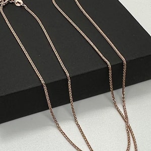 9ct Rose Red Gold Wheat Round Neck Chain Various Lengths available (436r)