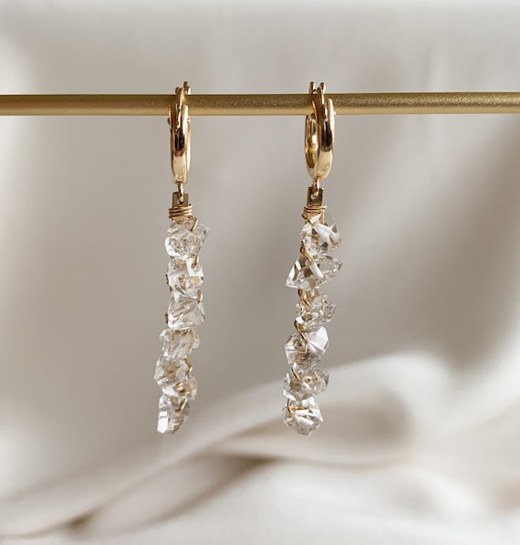 Herkimer diamond drop earrings deals