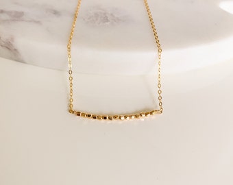 Gold Bar Necklace, Dainty Gold Necklace, Gold Filled Necklace, Everyday Necklace, Wife Gift, Gift for Girlfriend, Simple Gold Necklace
