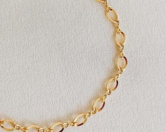 Figure 8 14k Gold Filled Chain Bracelet, Dainty Gold Bracelet, Minimalist Everyday Jewelry, Layering Bracelet, 7.5"