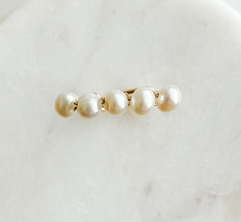 Pearl Ring Gold, Adjustable Ring for Girls, Dainty Ring, Gold Filled Ring, Stacking Ring, Simple Gold Ring for Women, Bridal Party Jewelry image 7