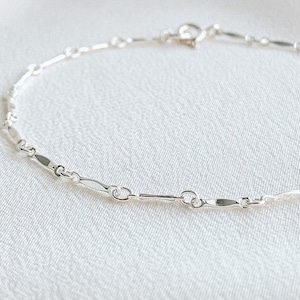 Silver Chain Bracelet, Simple Bracelet, Stacking Bracelet, Sterling Silver Bracelet, Layering Bracelet, Minimalist Jewelry, Dainty Bracelet