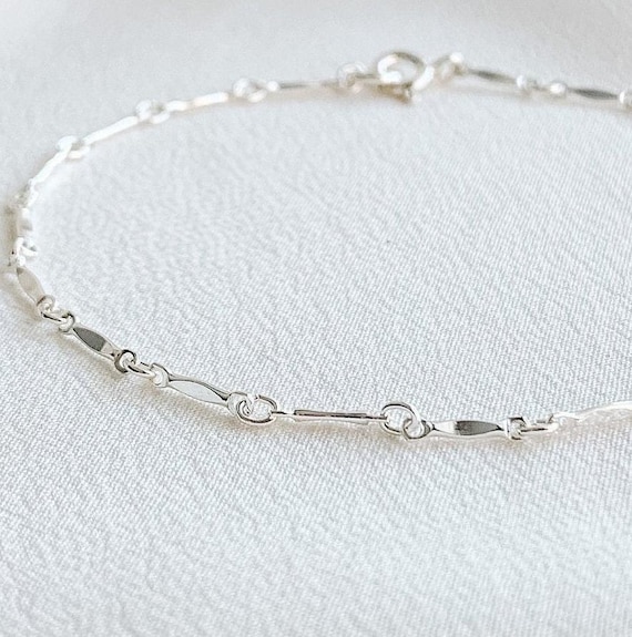 Silver Chain Bracelet, Simple Bracelet, Stacking Bracelet, Sterling Silver Bracelet, Layering Bracelet, Minimalist Jewelry, Dainty Bracelet