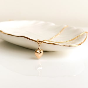 Tiny Heart Necklace, Gold Filled Heart Necklace, Bridesmaids, Best Friend Necklace, Valentine&#39;s Day Gift for Her, Minimal Gold Necklace