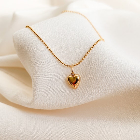 Tiny Puffy Heart 14kt Gold Filled Charm Pendant