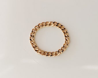 Curb Chain Ring, Gold Chain Ring, 14k Gold Ring, Statement Ring, Gold Filled Ring, Stackable Ring, Thick Chain Ring, Cuban Link Ring