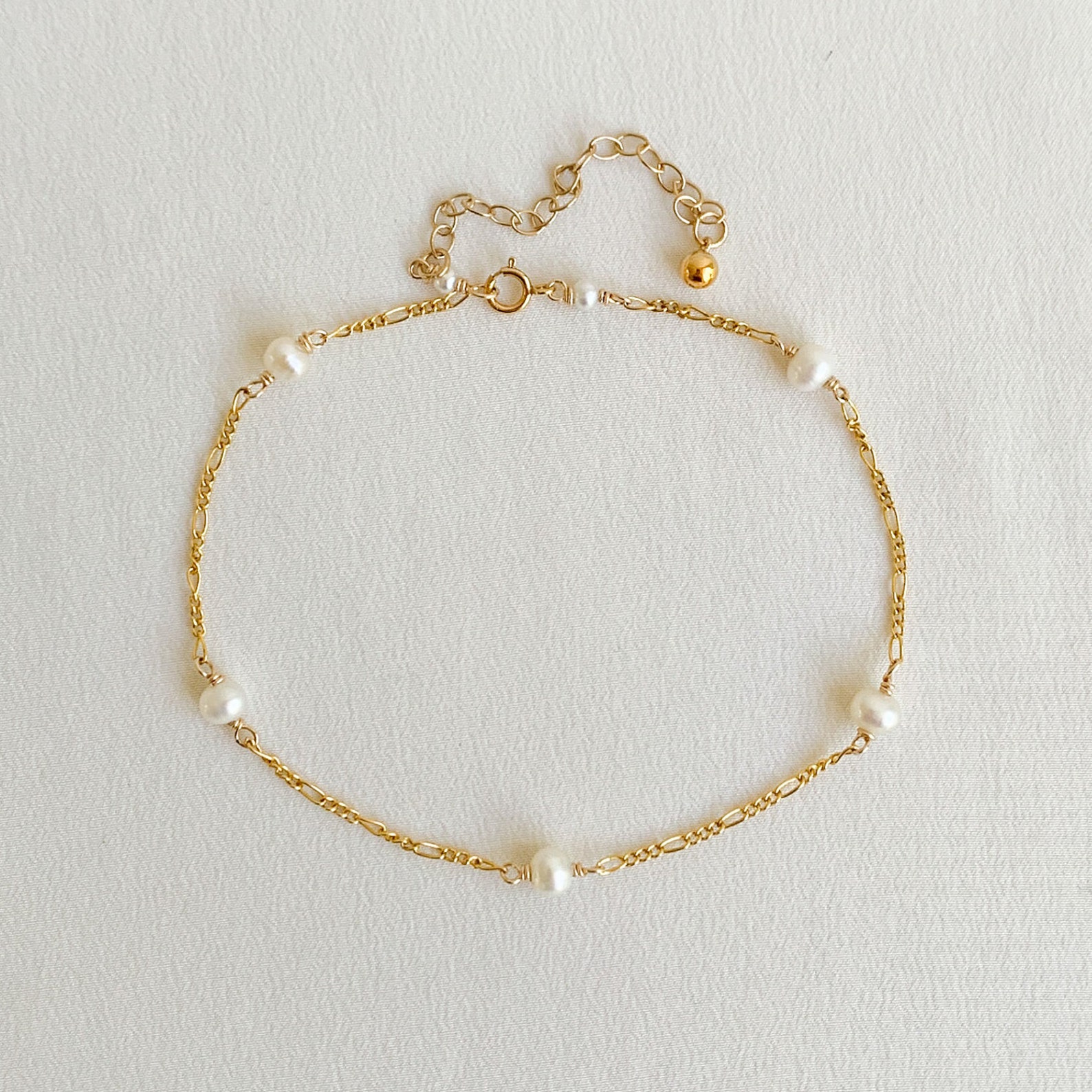 Pearl Anklet Pearl Ankle Bracelet Gold Filled Chain Anklet Etsy