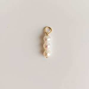 Pearl Pendant Charm for Earrings Necklace 14k Gold Filled, Hoop Earring Charm, Baroque Pearl Pendant, Personalized Jewelry, Necklace Charm