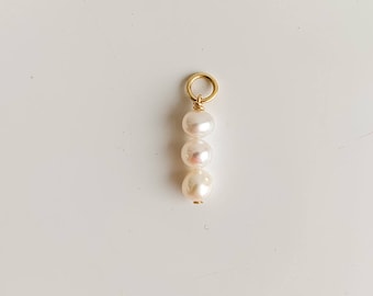 Pearl Pendant Charm for Earrings Necklace 14k Gold Filled, Hoop Earring Charm, Baroque Pearl Pendant, Personalized Jewelry, Necklace Charm