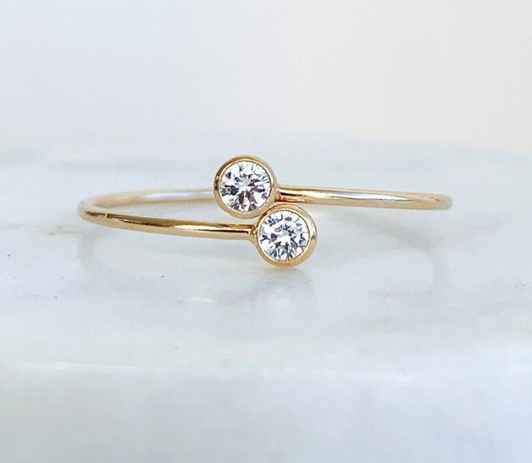 Gold Cubic Zirconia Stacking Ring, 14k Gold Filled, CZ Ring for Women ...