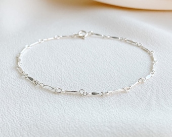 Silver Chain Bracelet, Simple Bracelet, Stacking Bracelet, Sterling Silver Bracelet, Layering Bracelet, Minimalist Jewelry, Dainty Bracelet