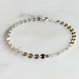 Silver Coin Bracelet, Sterling Silver Disc Bracelet, Sequin Bracelet, Bridesmaid Bracelet, Everyday Bracelet, Tattoo Bracelet, Coin Jewelry