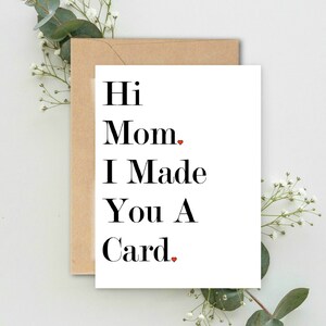 Cartão de Dia das Mães, Cartão Engraçado para Mãe, Olá Mãe, Cartão para Impressão de Download Instantâneo, Cartão 5x7