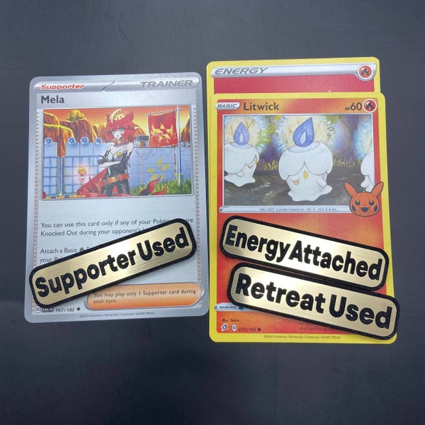 Supporter Used - Energy Attached - Retread Used - Acrylic Tokens - Pokemon TCG
