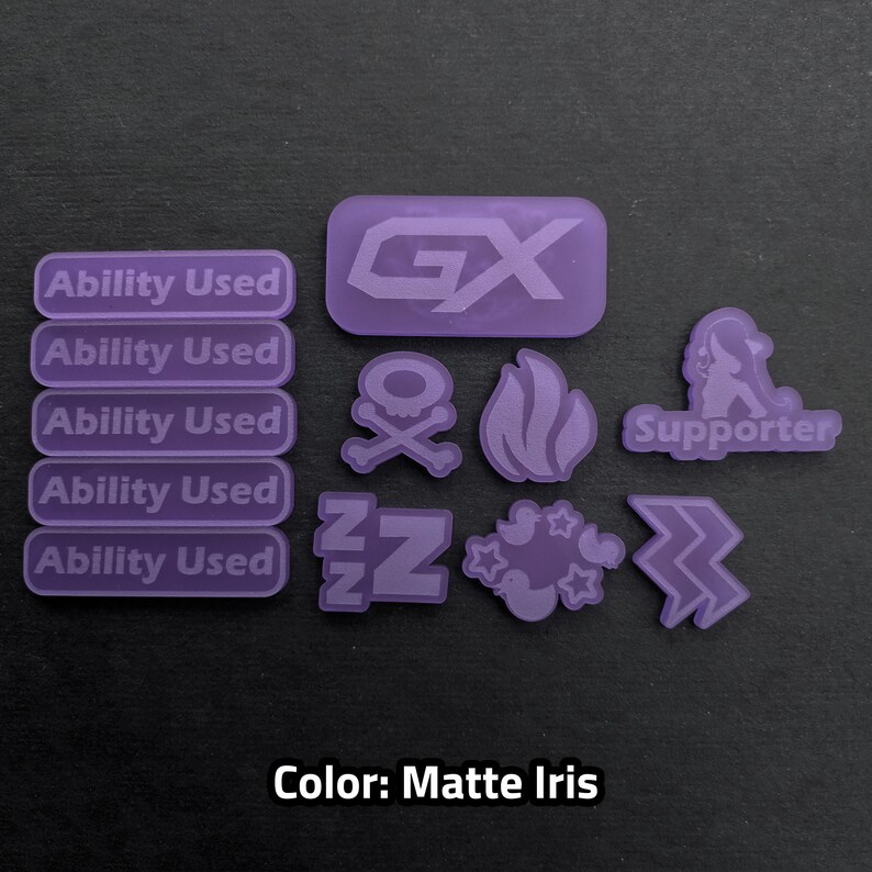 Acrylic Special Condition Custom GX Marker Pok\u00e9mon TCG Token Set Ability Used Supporter Used