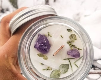 Custom Crystal Intention Candle - Choose Your Scent, Color, and Intention <3 - FREE US SHIPPING