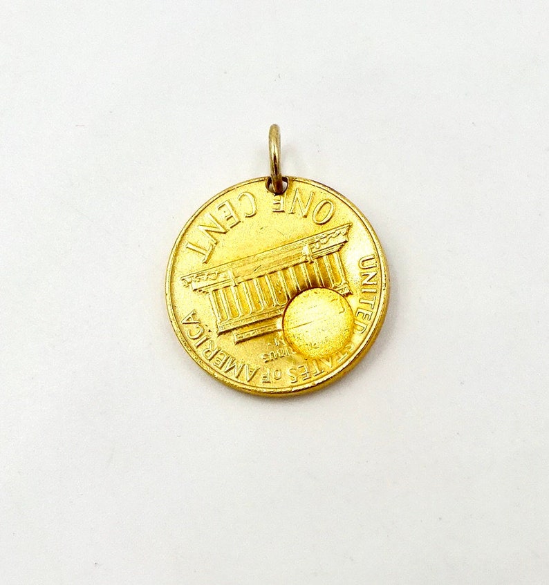 Vintage 1966 Masonic Lodge 744 Gold Plated Penny Token image 3
